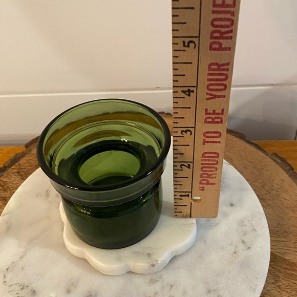 Vintage Jens Quistgaard Dansk Designs Green Glass Votive Tea light Candle Holder - Picture 10 of 12